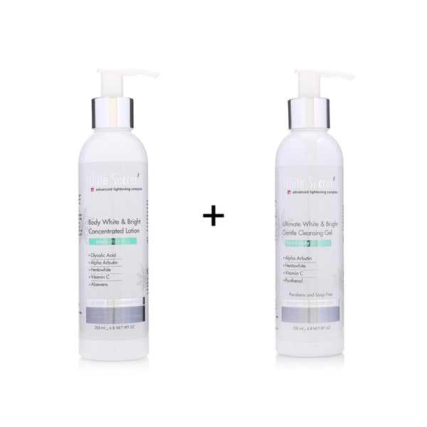 White Secrets White Cleansing Gel + White Body Lotion Package